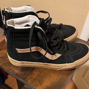 Vans Kids Black and Gold High-Tops